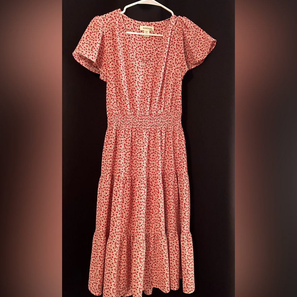 Mid-Length Rose Printed Dress